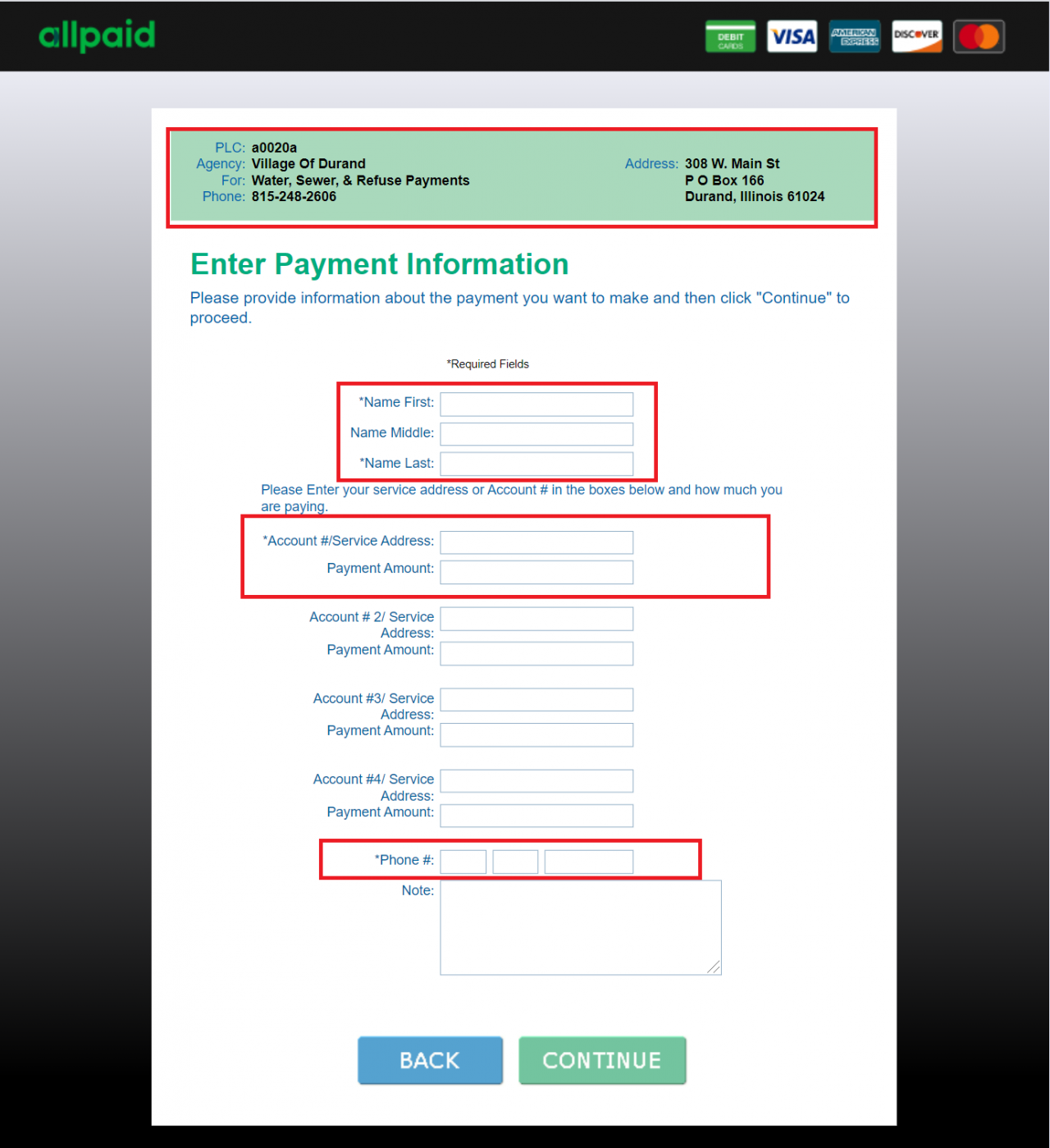 Bill Pay Village Of Durand Illinois